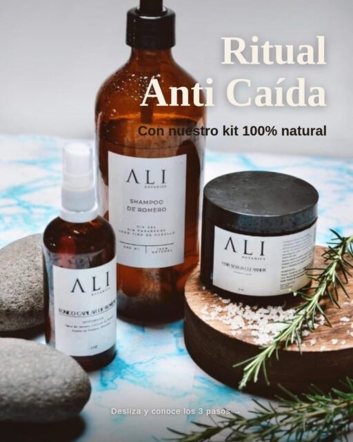 Kit Anti Caída 🌿✨
Rutina capilar 100% natural en 3 pasos.
Incluye:
🌿 Exfoliante de cuero cabelludo
🌿 Shampoo de romero
🌿 Tónico capilar de romero
Precio normal: $55
✨ Precio especial: $45 ✨
¿Cómo usarlo?
💧 Paso 1 — Exfolia el cuero cabelludo húmedo en círculos, 1-2 veces por semana.
🧴 Paso 2 — Lava con el Shampoo de Romero para fortalecer desde la raíz.
✨ Paso 3 — Aplica el Tónico cada noche, sin enjuague.
💌 Escríbenos por DM y dile adiós a la caída de cabello.